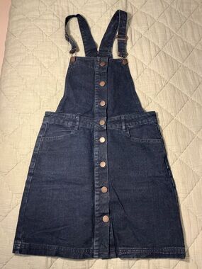next Dark Blue Denim Pinafore Dress